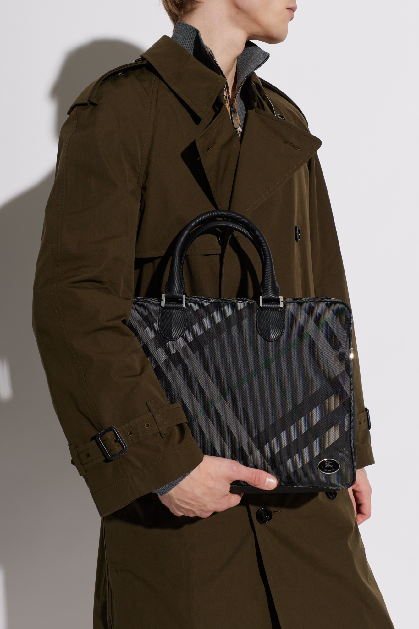 BURBERRY ブラック ケース Burberry Briefcase 'Grid' | Men's | Vitkac